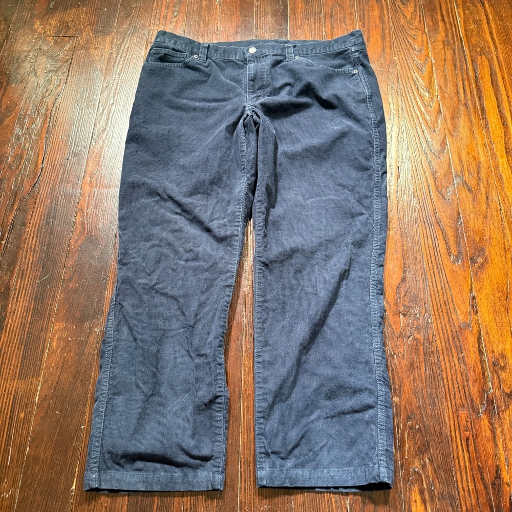 LL Bean Corduroy Pant Men 38x30 Blue BeanFlex Stretch Straight‎ Standard Fit